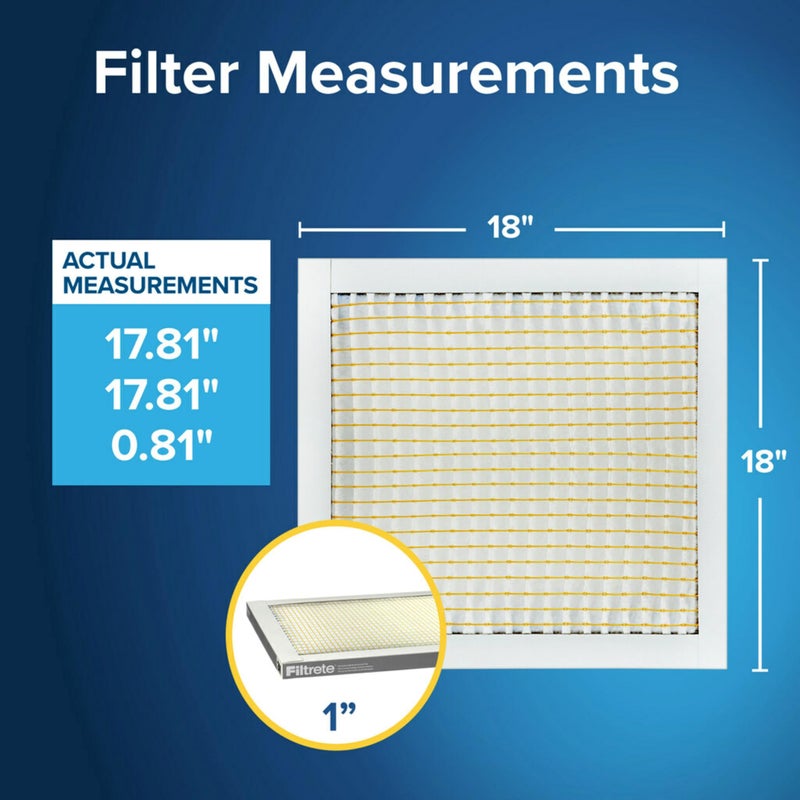 Filtrete 18x18x1 Air Filter, MPR 300, MERV 5, Clean Living Basic Dust 3-Month Pleated 1-Inch Air Filters, 6 Filters, White - Image 2